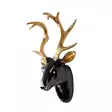 Väggdekor Wallity Bust of Deer Guld Svart Polyester 26x38x17 cm 5 Delar - Dekorationer, prydnadsföremål - 8683743851980 - 1
