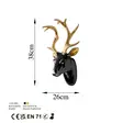 Väggdekor Wallity Bust of Deer Guld Svart Polyester 26x38x17 cm 5 Delar - Dekorationer, prydnadsföremål - 8683743851980 - 9