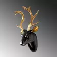 Väggdekor Wallity Bust of Deer Guld Svart Polyester 26x38x17 cm 5 Delar - Dekorationer, prydnadsföremål - 8683743851980 - 8