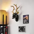 Väggdekor Wallity Bust of Deer Guld Svart Polyester 26x38x17 cm 5 Delar - Dekorationer, prydnadsföremål - 8683743851980 - 2