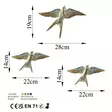 Dekorativ Väggaccessoar Aberto Design Flying Swallow Guld Vit Polyester 28x19 cm 22x14 cm - Dekorationer, prydnadsföremål - 8683743851850 - 7