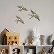 Dekorativ Väggaccessoar Aberto Design Flying Swallow Guld Vit Polyester 28x19 cm 22x14 cm - Dekorationer, prydnadsföremål - 8683743851850 - 3