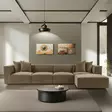 Hörnsoffa Atelier del Sofa Sora Brun Linne 350x190x65 cm - Soffor - 8684282438380 - 2