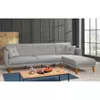 Hörnbäddsoffa Atelier del Sofa Aria Grå Linne 277x175x86 cm - Soffor - 8681875597530 - 2