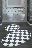 Badrumsmatta Set Mijölnir Flerfärgad 100% Polyester Antiallergisk Halkfri 50x60 cm & 60x100 cm - Badrumsmattor och våtrumsmattor - 8681875329070 - 2