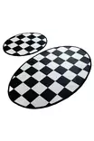 Badrumsmatta Set Mijölnir Flerfärgad 100% Polyester Antiallergisk Halkfri 50x60 cm & 60x100 cm - Badrumsmattor och våtrumsmattor - 8681875329070 - 1