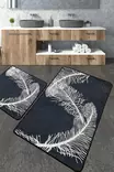 Badrumsmatta Set Mijölnir Flerfärgad 100% Polyester Antibakteriell Halkfri 50x60 cm & 60x100 cm - Badrumsmattor och våtrumsmattor - 8683342801140 - 2