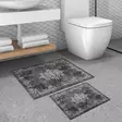 Badrumsmatta Set Mijölnir Grå 100% Polyester Halkfri Antibakteriell 50x60 cm & 60x100 cm - Badrumsmattor och våtrumsmattor - 8683342421430 - 2