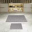 Badrumsmatta Set Mijölnir Beige Halkfri Antibakteriell 100% Polyester 50x60 cm & 60x100 cm - Badrumsmattor och våtrumsmattor - 8683342421300 - 2