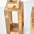Ljusstake Aberto Design Double Lantern Natur Trä 30x25 cm - Ljus och lyktor - 8684282607700 - 5