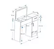Sminkbord Hanah Home Inci Ljus Valnöt Antracit Spånskiva 77x108,8x37,3 cm - Toalettbord - 8684282529200 - 6