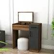 Sminkbord Hanah Home Inci Ljus Valnöt Antracit Spånskiva 77x108,8x37,3 cm - Toalettbord - 8684282529200 - 2