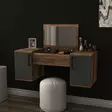 Sminkbord Hanah Home Mercan Ljus Valnöt Antracit Spånskiva 100x74,1x35,5 cm - Toalettbord - 8684282529170 - 3