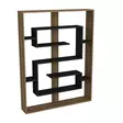 Bokhylla Hanah Home Esteban Valnöt Svart Spånskiva 120x156x22 cm - Bokhyllor - 8681875670370 - 1