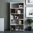 Bokhylla Hanah Home White Valnöt Spånskiva 80x170x22 cm - Bokhyllor - 8681875207750 - 3
