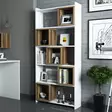 Bokhylla Hanah Home White Valnöt Spånskiva 80x170x22 cm - Bokhyllor - 8681875207750 - 2