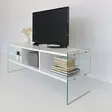 TV-bänk Hanah Home TV400 Vit Spånskiva Härdat Glas 120x45x35 cm - TV-bänkar - 8681875986310 - 4