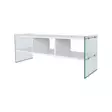 TV-bänk Hanah Home TV400 Vit Spånskiva Härdat Glas 120x45x35 cm - TV-bänkar - 8681875986310 - 1