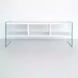 TV-bänk Hanah Home TV400 Vit Spånskiva Härdat Glas 120x45x35 cm - TV-bänkar - 8681875986310 - 8