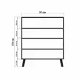 Förvaringsskåp Hanah Home Multilüx Posy Sonomo Gul Vit Spånskiva 95x111x36 cm - Skåp och byråer - 8683743426010 - 9