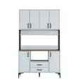 Förvaringsskåp Hanah Home JE169 Vit Valnöt Spånskiva 120x198,6x38 cm - Skåp och byråer - 8684283108770 - 1