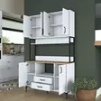 Förvaringsskåp Hanah Home JE169 Vit Valnöt Spånskiva 120x198,6x38 cm - Skåp och byråer - 8684283108770 - 6