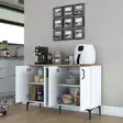Förvaringsskåp Hanah Home JE162 Vit Valnöt Spånskiva 120x78,6x40 cm - Skåp och byråer - 8684283108800 - 7
