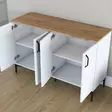 Förvaringsskåp Hanah Home JE162 Vit Valnöt Spånskiva 120x78,6x40 cm - Skåp och byråer - 8684283108800 - 9