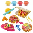 Modelleringslera pizzaset 4 x 28 g Playgo - Pizzatema lersats, rekommenderad från 3 år+ - Leksaksmassor och slimer - 6410416567310 - 1