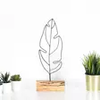 Metalldekoration Aberto Design Feather Svart Metall Trä 17x41x3,5 cm - Dekorationer, prydnadsföremål - 8681875640830 - 2