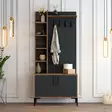 Hallmöbel Hanah Home Viyana D Valnöt Antracit Spånskiva 90x200x35 cm - Klädhängare - 8683342170390 - 2