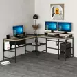Skrivbord Hanah Home Greta Matte Svart Spånskiva 180x74x60 cm - Skrivbord - 8684282258490 - 1