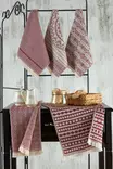 Handduksset (5 st), vinröd, 38 x 65 cm, mjuk, absorberande, maskintvättbar - Handdukar - 8683342739740 - 3