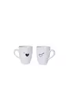 Kaffekoppar Set Hermia Vit Svart Porslin 2 Delar - Kaffe- och teserviser - 8684282595250 - 1