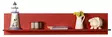 Vägghylla Hanah Home Raf11Kk1 Röd Spånskiva 120x25x20 cm - Vägghyllor - 8684282333470 - 4
