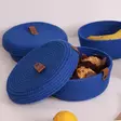 Bomullskorgset (3 delar), blått, 20 x 20 x 9 cm, hållbart, stilrent, rymligt - Förvaringslådor och korgar - 8683742916550 - 2