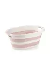 Tvättkorg, rosa, 53,9 x 38,7 x 23,5 cm, rymlig, hållbar, ihopfällbar - Torkställningar och tvättkorgar - 8683342484190 - 3