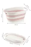 Tvättkorg, rosa, 53,9 x 38,7 x 23,5 cm, rymlig, hållbar, ihopfällbar - Torkställningar och tvättkorgar - 8683342484190 - 1