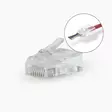 RJ45-kontakt | RJ45 Pass Through | Solid/strängad UTP CAT6 | Rak | Guldplaterad | 10 st. | Polycarbonate | Transparent | Låda - Dator och nätverk - 5412810478880 - 1