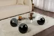 Soffbord Nordure Noxa Svart Härdat Glas Polyuretan 120x30x80 cm - Soffbord - 8684283730070 - 2