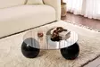 Soffbord Nordure Miro Svart Brons Härdat Glas Polyuretan 85x30x85 cm - Soffbord - 8684283730100 - 2