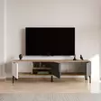 TV-bänk Hanah Home Tarz Vit Ek Antracit Spånskiva 180x49x33 cm - TV-bänkar - 8684283421190 - 2