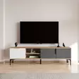 TV-bänk Hanah Home Tarz Vit Ek Antracit Spånskiva 180x49x33 cm - TV-bänkar - 8684283421190 - 1