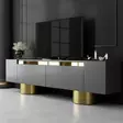 TV-bänk Hanah Home Bohem Antracit Guld Spånskiva 180x50x30 cm - TV-bänkar - 8684283557110 - 2