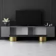 TV-bänk Hanah Home Bohem Antracit Guld Spånskiva 180x50x30 cm - TV-bänkar - 8684283557110 - 4