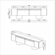 TV-bänk Hanah Home Bohem Antracit Guld Spånskiva 180x50x30 cm - TV-bänkar - 8684283557110 - 8