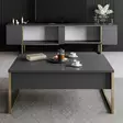 TV-bänk Hanah Home Luxe Antracit Guld Spånskiva 180x30x50 cm - TV-bänkar - 8683743790920 - 6