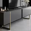 TV-bänk Hanah Home Luxe Antracit Guld Spånskiva 180x30x50 cm - TV-bänkar - 8683743790920 - 4