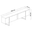 TV-bänk Hanah Home Luxe Antracit Guld Spånskiva 180x30x50 cm - TV-bänkar - 8683743790920 - 7