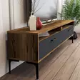 TV-bänk Hanah Home Istanbul 2 Valnöt Antracit Spånskiva 180x35x47 cm - TV-bänkar - 8684282191100 - 5